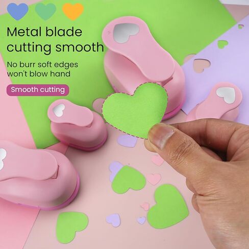 MyArTool Heart Paper Punch, 1.5 Inch Heart Punches for Paper Crafts, 38mm Heart Hole Punch for Making Scrapbook Pages, Memory Books, Card Making, Journals, Gift Tags, Homemade Confetti in Kuwait