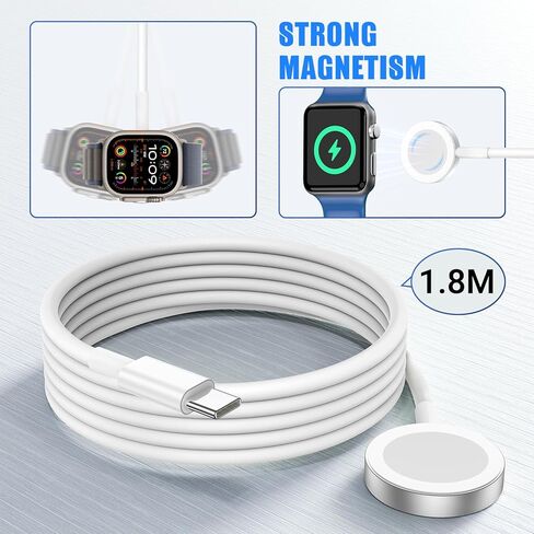 Apple Watch Fast Charger with USB C iPhone Charger Block Plug, Magnetic iWatch Charging Cable 6ft and Type C Charger for Apple Watch Series Ultra 2/Ultra/Series 9/8/7/SE/6/5/4/3 in Kuwait