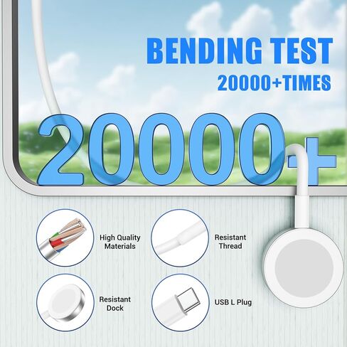 Apple Watch Fast Charger with USB C iPhone Charger Block Plug, Magnetic iWatch Charging Cable 6ft and Type C Charger for Apple Watch Series Ultra 2/Ultra/Series 9/8/7/SE/6/5/4/3 in Kuwait