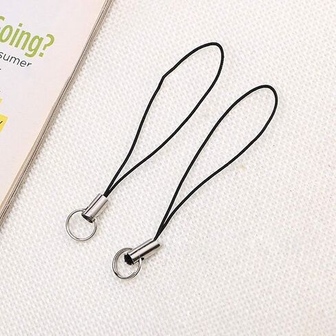 10 PCS Silver Tone Black Lanyard Charm Charm Scarm Slign Ring Strap ، حزام الحبل Clasp للهاتف الخلوي المحمول/MP3/MP4/USB DRIV in Kuwait