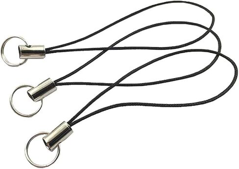 10 PCS Silver Tone Black Lanyard Charm Charm Scarm Slign Ring Strap ، حزام الحبل Clasp للهاتف الخلوي المحمول/MP3/MP4/USB DRIV in Kuwait