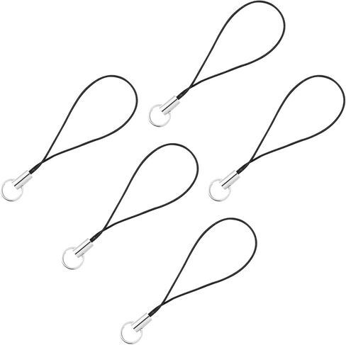 10 PCS Silver Tone Black Lanyard Charm Charm Scarm Slign Ring Strap ، حزام الحبل Clasp للهاتف الخلوي المحمول/MP3/MP4/USB DRIV in Kuwait