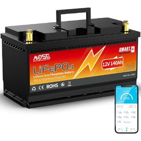 12V 100Ah LiFePO4 Lithium Battery with Bluetooth- Built-in BMS, Low-Temp Protection, 5000+ Cycles -Grade A Lithium Iron Phosphate Battery cells, for Trolling Motor, RV, Boat/Marine, Solar in Kuwait