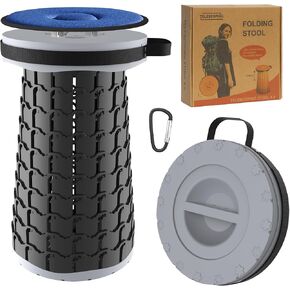 2025 Upgraded XXL Collapsible Stool with Cushion 20.4", 200Kg Max Weight, Wider & Taller Pop Up Seat, Heavy Duty Portable Retractable Folding Stool or Travel Foot Rest, Gift for Camping & Outdoors in Kuwait