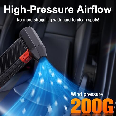 Duster Air Air مضغوط مع بطارية قابلة لإعادة الشحن والبديل ، وندقية الهواء الكهربائية عالي السرعة ، و 3 Dectip القابل للتعديل من الهواء القابل للتعديل مع ضوء LED للكمبيوتر ، والوحة المفاتيح ، والخارجية ، والتنظيف المنزلي in Saudi Arabia