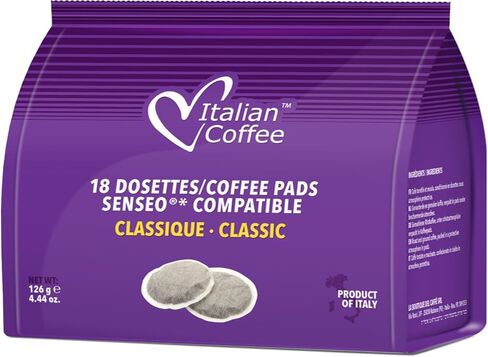 Italian Coffee For Espresso Lovers Italian Coffee pads compatible with Senseo (Vigorous, 180 Pads) in Saudi Arabia