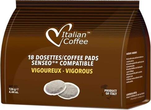Italian Coffee For Espresso Lovers Italian Coffee pads compatible with Senseo (Vigorous, 180 Pads) in Saudi Arabia