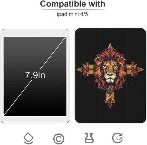 عبرت مع علبة الأسود مع حامل قلم رفيع الخفيفة الوزن Trifold Stand متوافق مع iPad Mini 4/5/6 Mini6 （8.3in） in Kuwait