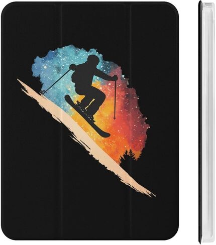 Galaxy Skiing Skier Case with Pen Holder Slim Lightweight Trifold Stand Compatible with iPad mini 4/5/6 Mini4/5（7.9in） in Kuwait