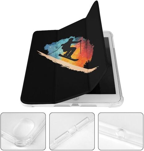 Galaxy Skiing Skier Case with Pen Holder Slim Lightweight Trifold Stand Compatible with iPad mini 4/5/6 Mini4/5（7.9in） in Kuwait