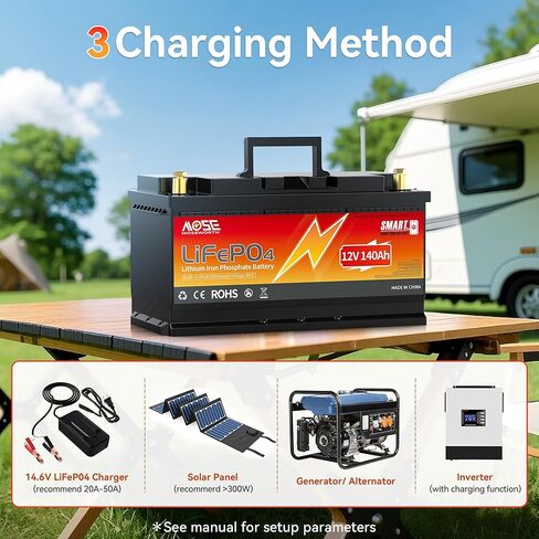 12V 100Ah LiFePO4 Lithium Battery with Bluetooth- Built-in BMS, Low-Temp Protection, 5000+ Cycles -Grade A Lithium Iron Phosphate Battery cells, for Trolling Motor, RV, Boat/Marine, Solar in Kuwait