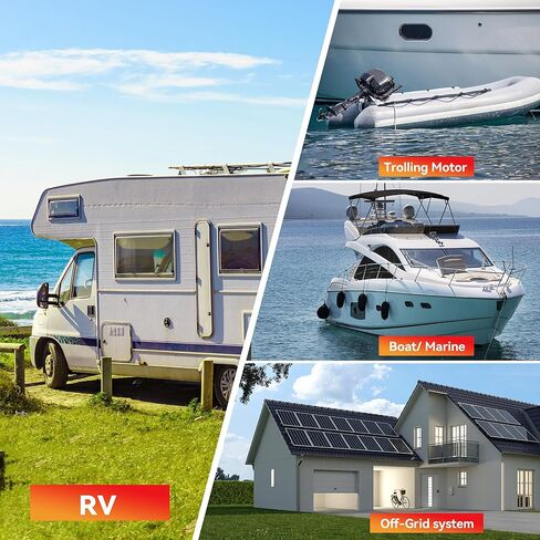 12V 100Ah LiFePO4 Lithium Battery with Bluetooth- Built-in BMS, Low-Temp Protection, 5000+ Cycles -Grade A Lithium Iron Phosphate Battery cells, for Trolling Motor, RV, Boat/Marine, Solar in Kuwait