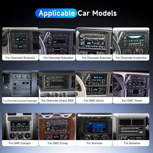 Android 13 Car Stereo for Chevy Chevrolet Silverado SSR Tahoe 2003-2006,GMC Siera Yukon 2003-2006,Hummer H2 2003-2007 Wireless Carplay Android Auto,7'' Touch Screen SWC Backup Camera in Kuwait