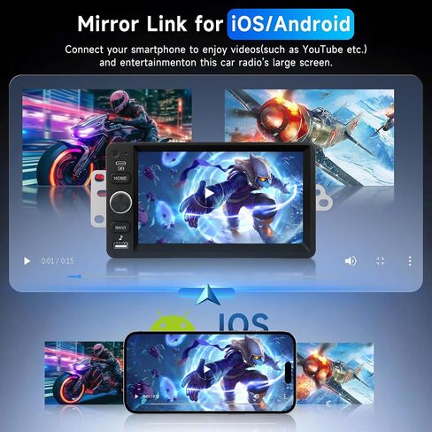 Android 13 Car Stereo for Chevy Chevrolet Silverado SSR Tahoe 2003-2006,GMC Siera Yukon 2003-2006,Hummer H2 2003-2007 Wireless Carplay Android Auto,7'' Touch Screen SWC Backup Camera in Kuwait