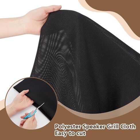 Olycraft Black Linen Speaker Grill Cloth 72 × 60 بوصة مكبر صوت مقاوم للغبار من النسيج الاستريو الشواية الشبكية القماش البديل للسيارات المنزلية متحدثة وسائل الإعلام صناديق KTV الصناديق in Saudi Arabia
