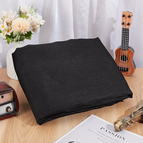 Olycraft Black Linen Speaker Grill Cloth 72 × 60 بوصة مكبر صوت مقاوم للغبار من النسيج الاستريو الشواية الشبكية القماش البديل للسيارات المنزلية متحدثة وسائل الإعلام صناديق KTV الصناديق in Saudi Arabia