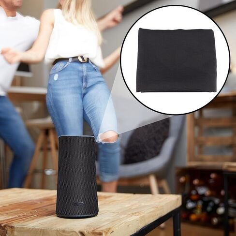 Olycraft Black Linen Speaker Grill Cloth 72 × 60 بوصة مكبر صوت مقاوم للغبار من النسيج الاستريو الشواية الشبكية القماش البديل للسيارات المنزلية متحدثة وسائل الإعلام صناديق KTV الصناديق in Saudi Arabia