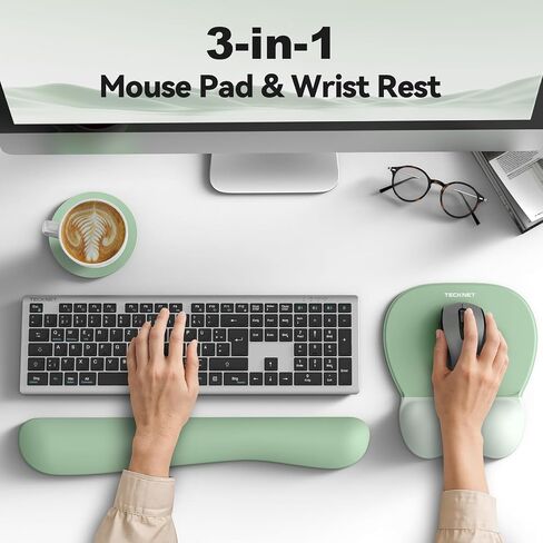 TECKNET Gel Ergonomic Mouse Pad & Keyboard Wrist Rest & Coaster in Saudi Arabia