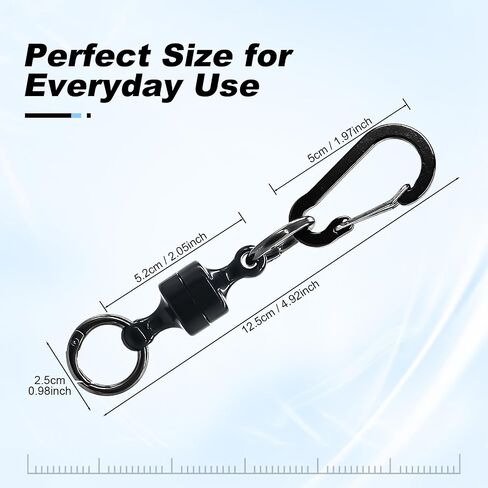 مقطع مفتاح مفاتيح إطلاق سراح Quick Quick Magnetic ، حامل مفتاح قابلاً للفصل 3.9 رطل لمعدات الصيد في الهواء الطلق والمفاتيح وحقائب الظهر - أسود in Saudi Arabia