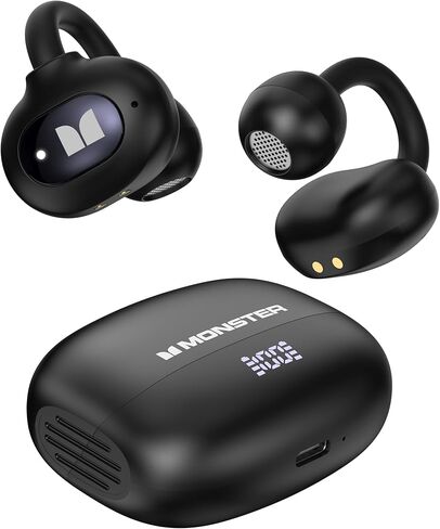 وحش Open Ear AC339 سماعات الأذن ، Bluetooth 6.0 سماعات أذن الصوت ، مقطع أذن مفتوح للاطلاع اللاسلكي 40 ساعة تشغيل ، التحكم في اللمس ، IPX6 مقاوم للماء in Kuwait