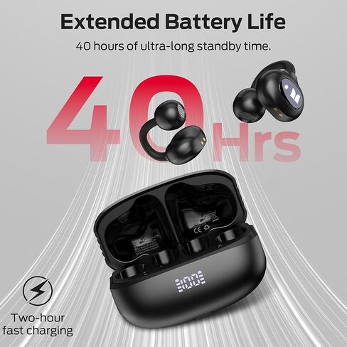 وحش Open Ear AC339 سماعات الأذن ، Bluetooth 6.0 سماعات أذن الصوت ، مقطع أذن مفتوح للاطلاع اللاسلكي 40 ساعة تشغيل ، التحكم في اللمس ، IPX6 مقاوم للماء in Kuwait