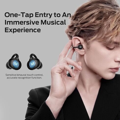 وحش Open Ear AC339 سماعات الأذن ، Bluetooth 6.0 سماعات أذن الصوت ، مقطع أذن مفتوح للاطلاع اللاسلكي 40 ساعة تشغيل ، التحكم في اللمس ، IPX6 مقاوم للماء in Kuwait