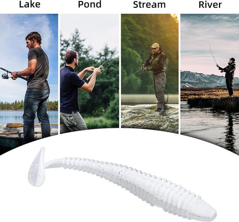 Paddle Tail Swimbaits 100/80/50PCS, 5/4/3/2 inch Soft Plastic Fishing Baits Bulk Pack – Durable Lifelike Action Lures for Bass, Trout, Crappie – Freshwater & Saltwater Fishing Gifts in Kuwait