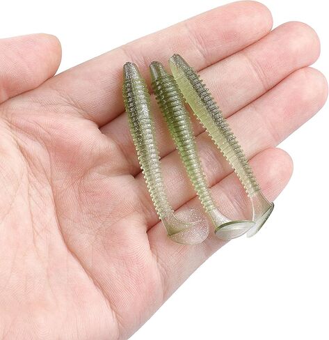Paddle Tail Swimbaits 100/80/50PCS, 5/4/3/2 inch Soft Plastic Fishing Baits Bulk Pack – Durable Lifelike Action Lures for Bass, Trout, Crappie – Freshwater & Saltwater Fishing Gifts in Kuwait