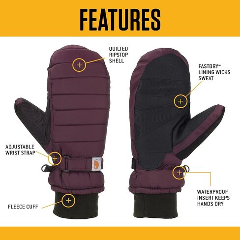 Carhartt Women's Quilts Insulated Mitten, CRABAPPLE, L in Saudi Arabia