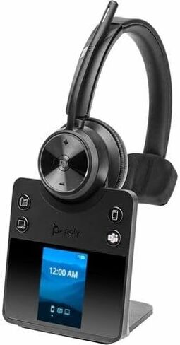 Poly Savi 7410 Office Monaural Microsoft Teams Certified DECT 1920-1930 MHz Headset - Microsoft Teams Certification - Mono - Wireless - Bluetooth/DECT - 590 ft - Over-the-head, On-ear - Monaural - Sup in Kuwait