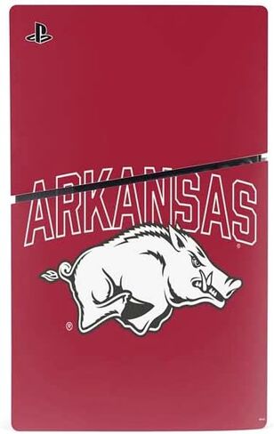 Skinit Decal Gaming Skin Compatible with PS5 Slim Disk Bundle - Officially Licensed University of Arkansas-Fayetteville Razorbacks Design in Saudi Arabia