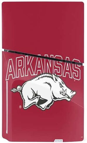 Skinit Decal Gaming Skin Compatible with PS5 Slim Disk Bundle - Officially Licensed University of Arkansas-Fayetteville Razorbacks Design in Saudi Arabia