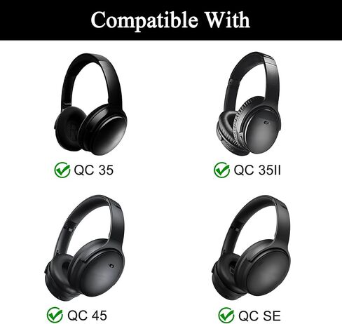 استبدال عصابة الرأس لـ Bose QuietComfort 35 - Snap on Design Parts لـ QC45 QC35II QC35 السلكية واللاسلكية ، التثبيت السريع (الأسود) in Kuwait