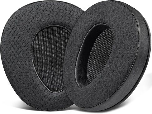 Soulwit Mesh Fabricpads استبدال Sony MDR-CD350/CD450/CD550/V600/V900/V900HD/Z600/Z900/7509/7509HD ، وسادات الأذن مع رغوة ذاكرة عالية الكثافة-أسود-أسود in Saudi Arabia