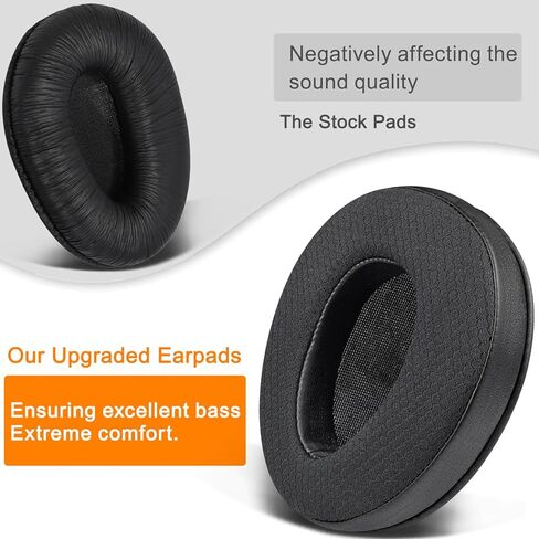 Soulwit Mesh Fabricpads استبدال Sony MDR-CD350/CD450/CD550/V600/V900/V900HD/Z600/Z900/7509/7509HD ، وسادات الأذن مع رغوة ذاكرة عالية الكثافة-أسود-أسود in Saudi Arabia
