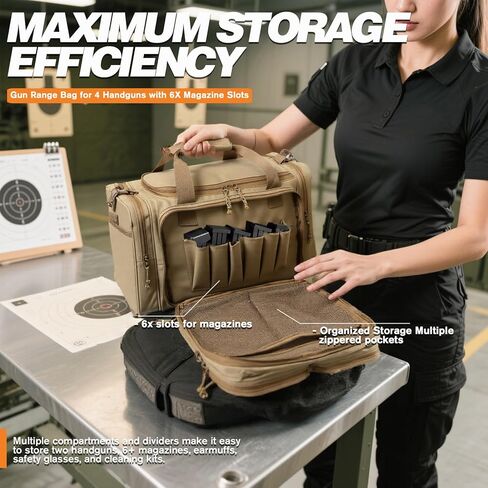 حقيبة مجموعة المسدسات من INSSTUID للمسدسات والذخيرة وحقيبة المسدس التكتيكي للرماية وحقائب دفل للمسدسات الكبيرة ومجلة ملحقات معدات الذخيرة للصيد والرماية والرياضة in Kuwait