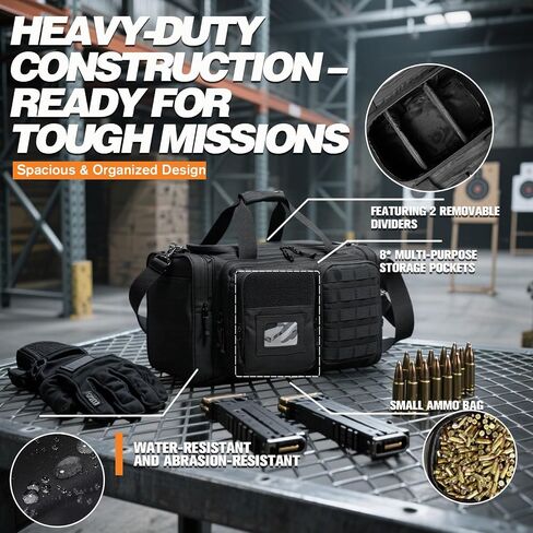 Gun Range Bag for 4 Handguns and Ammo Pistol Case Tactical Shooting Bag in Saudi Arabia