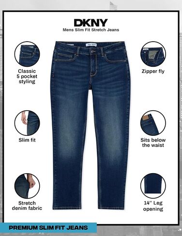 DKNY Jeans for Men - Premium Soft Slim Fit Mens Stretch Jeans in Kuwait