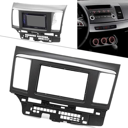 CNxinn10 Car Audio & Video Dash Mounting Kits, Car Stereo Double 2 Din Fascia Dash Panel Facia Kit Trim Replacement for MITSUBISHI Lancer 2007 2008 2009 2010 2011 2012 2013 Sedan in Saudi Arabia