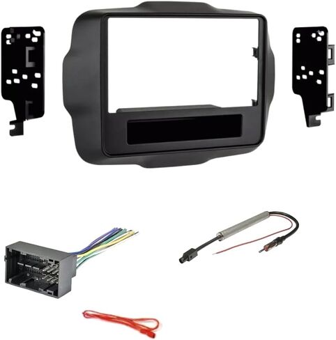 Double Din Car Stereo Install Kit, Wire Connector Plug, and AM/FM Radio Antenna Adapter Made for Jeep: 2015-2017 Renegade w/Sport Trim only, 2018-2020 Renegade w/Sport only or Upland w/Base Radio in Saudi Arabia