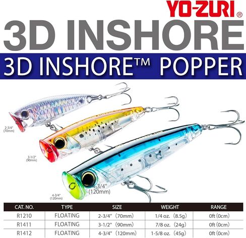 Yo-Zuri 3 D Inshore Popper ' F Mm in Kuwait