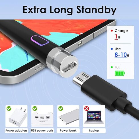 قلم الأسلوب لـ iPad - Active Stylus متوافق مع iPad Pro 9.7/10.5/11/12.9 ، iPad 4/5/6/7/8/9 GEN in Saudi Arabia