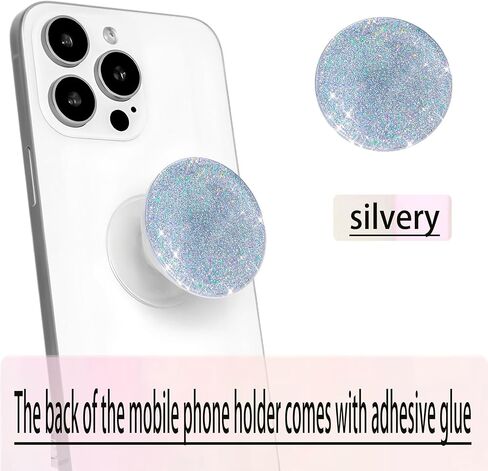 Magnetic Phone Grip Compatible with Magsafe，Collapsible Mobile Phone Stand Holder for Smartphone Tablet Cell Phone Accessory-Transparent (Shimmering Color) in Kuwait