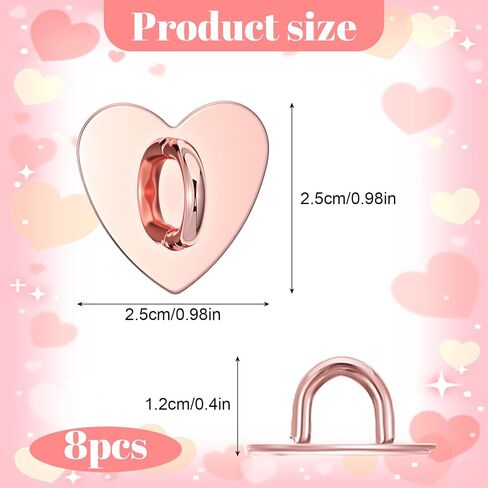 8pcs Hook Charm Charm Hook ، Heart Phone Charm Homed Homed Home Ring Ring Metal Sticky Finger Grip Loops Homeers Absolds Kit Cell Cell Accessories for case pad tablet supplies (4 color) in Saudi Arabia