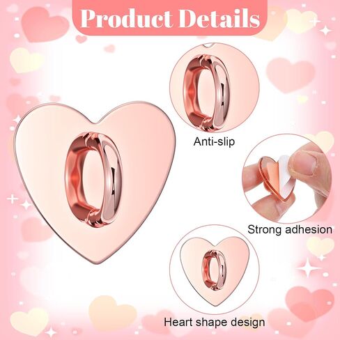 8pcs Hook Charm Charm Hook ، Heart Phone Charm Homed Homed Home Ring Ring Metal Sticky Finger Grip Loops Homeers Absolds Kit Cell Cell Accessories for case pad tablet supplies (4 color) in Saudi Arabia