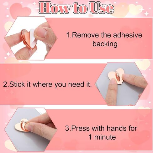 8pcs Hook Charm Charm Hook ، Heart Phone Charm Homed Homed Home Ring Ring Metal Sticky Finger Grip Loops Homeers Absolds Kit Cell Cell Accessories for case pad tablet supplies (4 color) in Saudi Arabia