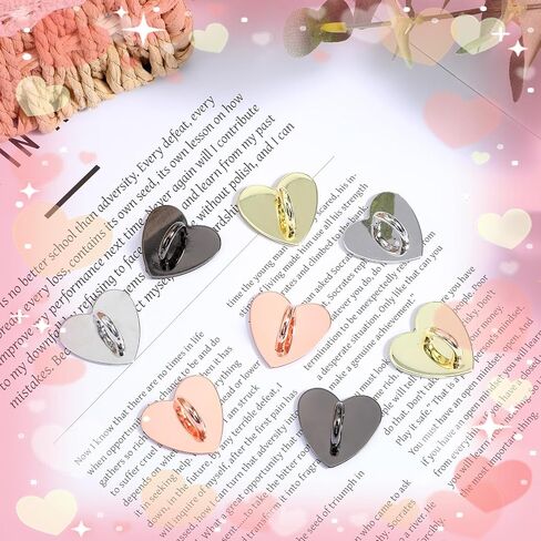 8pcs Hook Charm Charm Hook ، Heart Phone Charm Homed Homed Home Ring Ring Metal Sticky Finger Grip Loops Homeers Absolds Kit Cell Cell Accessories for case pad tablet supplies (4 color) in Saudi Arabia