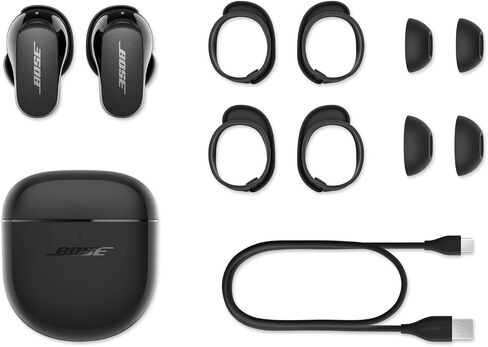 Bose QuietComfort Earbuds II, Wireless, Bluetooth, World’s Best Noise Cancelling In-Ear Headphones with Personalized Noise Cancellation & Sound, Triple Black (Renewed) in Kuwait