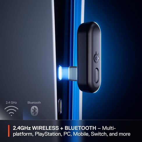 steelseries arctis gamebuds لـ PlayStation/PC/Switch/Mobile - 2.4 جيجا هرتز + Bluetooth 5.3 سماعات الأذن - إلغاء الضوضاء النشطة - IP55 مقاومة للماء - أسود (متجدد) in Saudi Arabia