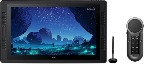 Huion Kamvas Pro 24 2.5k QHD Drawing Tablet مع شاشة ، شاشة رسم زجاجية مكافحة للوحد مع 20 مفتاحًا صريحًا ، شريطًا مزدوجًا لللمس ، مفتاح Keydial Remote Bluetooth قابل للبرمجة ، 23.8 بوصة in Saudi Arabia